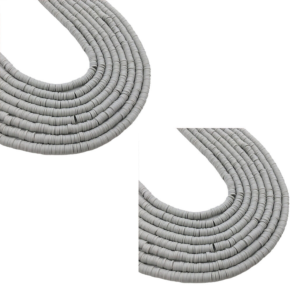 US 10 Strands 6mm Heishi Beads Clay Disc Flat Vinyl Chip Spacer Bead Jewelry DIY