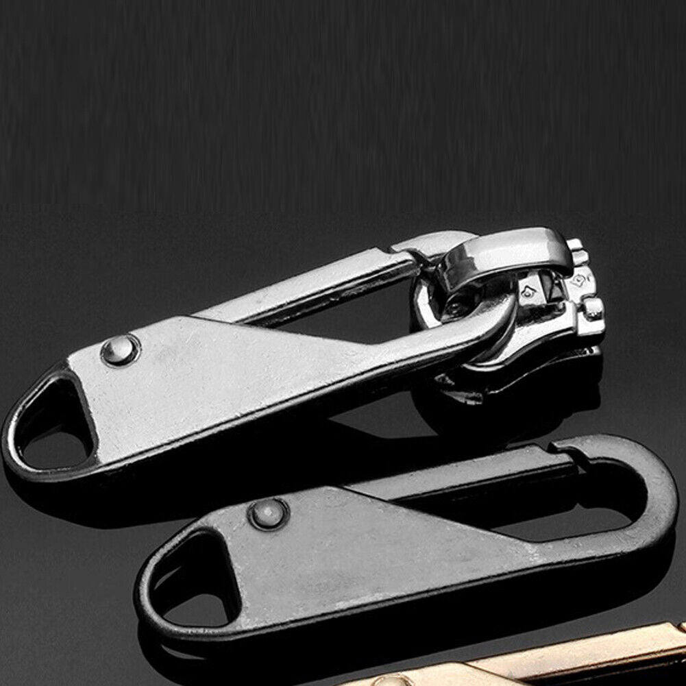 US 8-16 Pcs Zipper Pull Replacement Repair Slider Tab Universal Fixer Metal Head