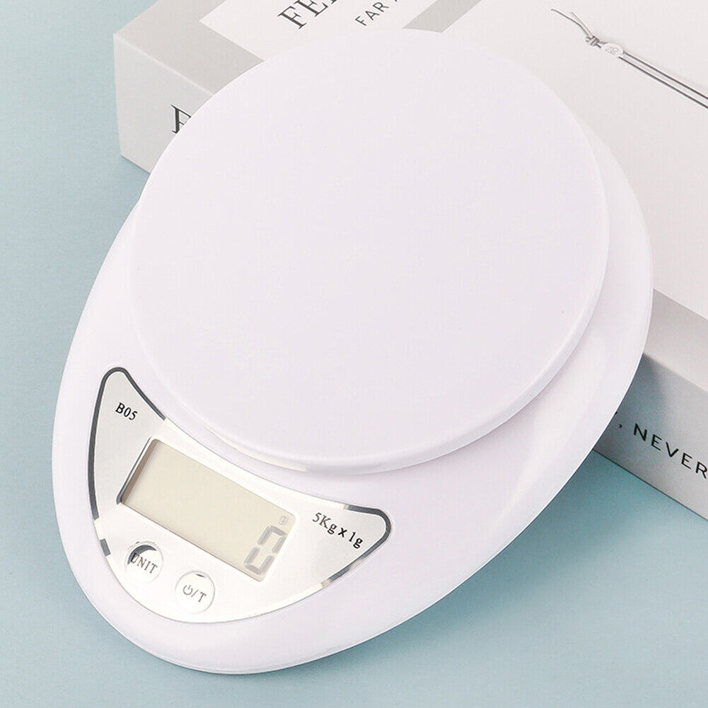 US 5kg/1g Digital LCD Electronic Kitchen Scales Diet Food Compact with Bowl