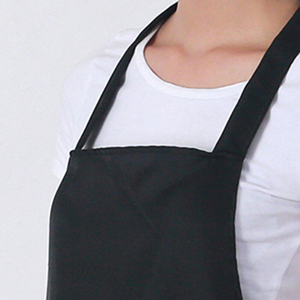 US 2-4 Pcs Waterproof Chef Apron Black Catering Cooking Kitchen Butcher 2 Pocket
