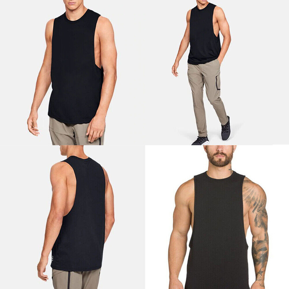 US Men Gym Muscle Singlets Workout Tank Top Bodybuilding Sleeveless T-shirt