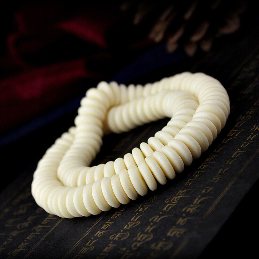 US 100 Pack BoneBeads White/Off White Ox Flat Disc Rondelle Beads 3*8mm