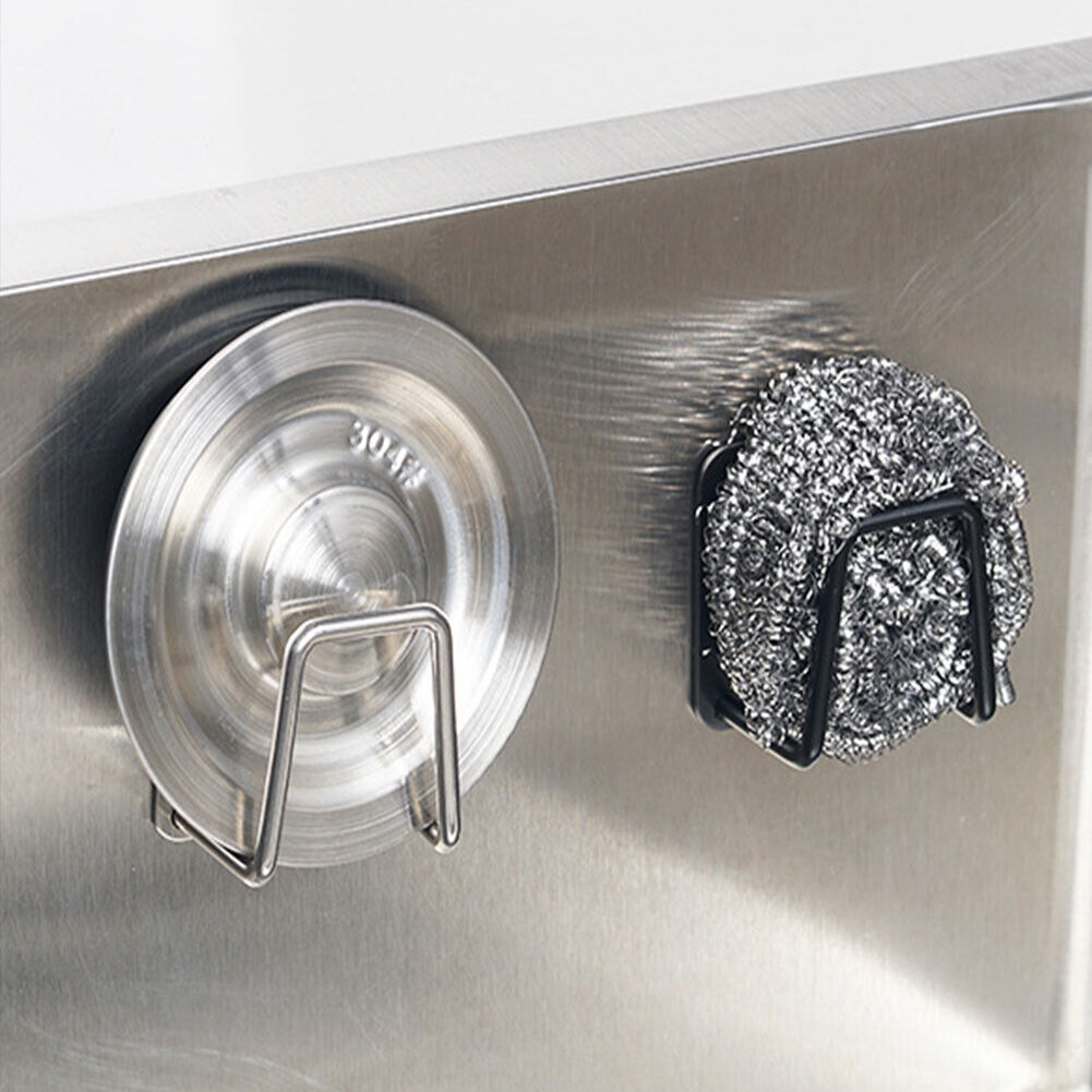 US 5-10 Pack Adhesive Sponge Holder Kitchen Sink Caddy Stainless Steel Hook Tool