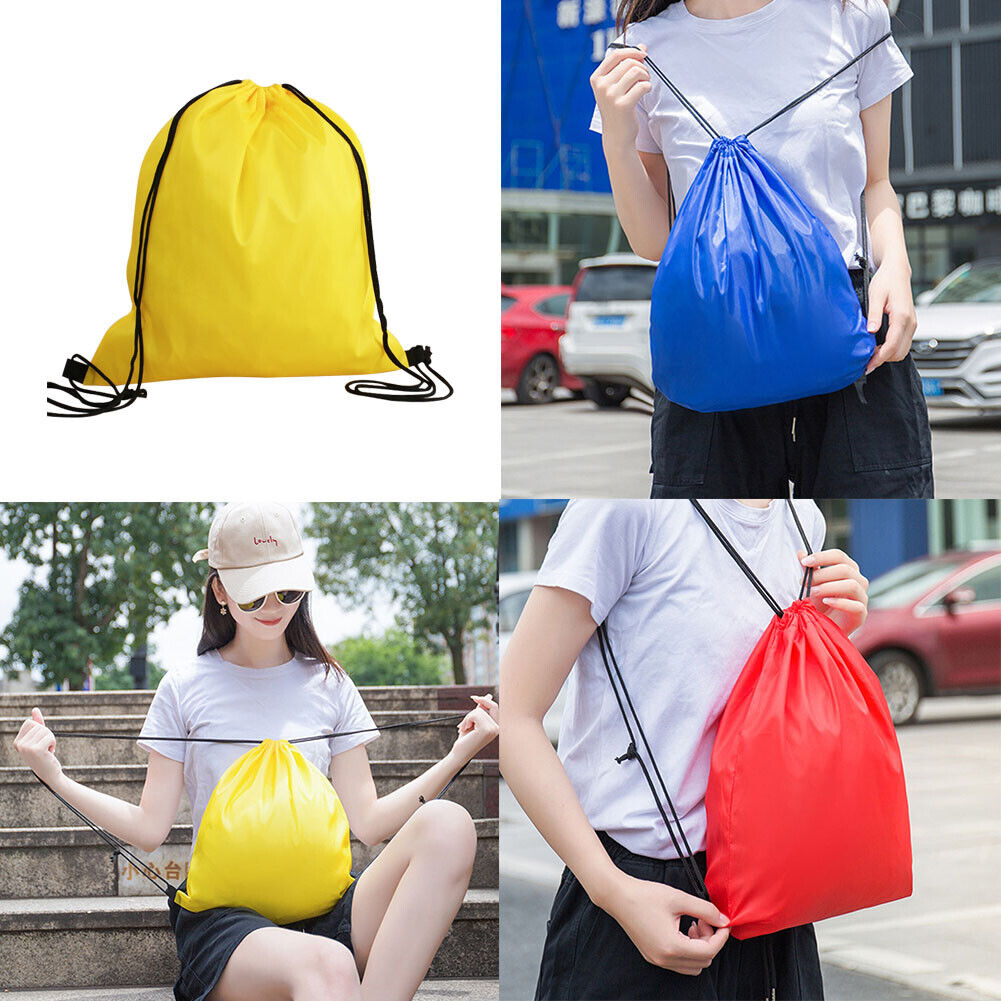 US 3-6 Pack Backpack Oxford Drawstring Storage Bag Outdoor Waterproof Training