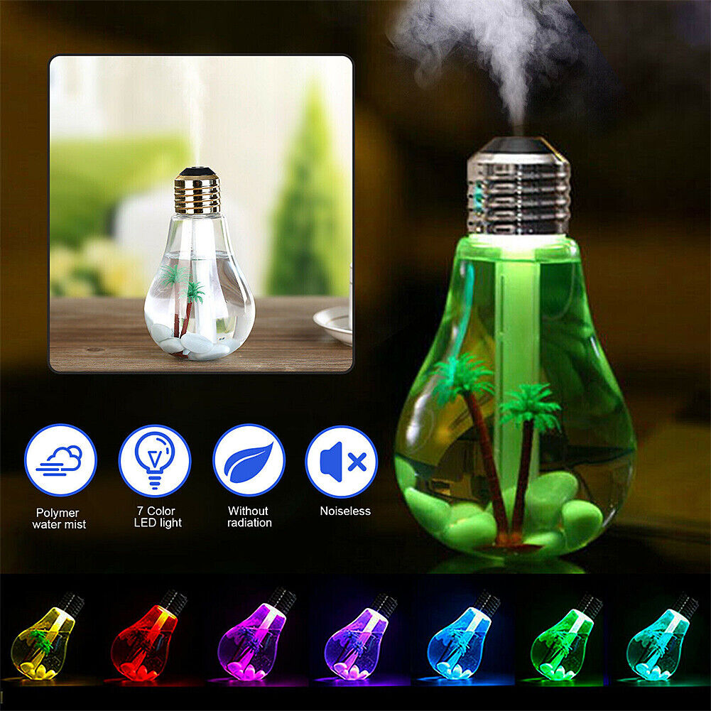 US 1-2 Pack USB Desktop Bulb Air Humidifier Essential Oil Diffuser Aromatherapy