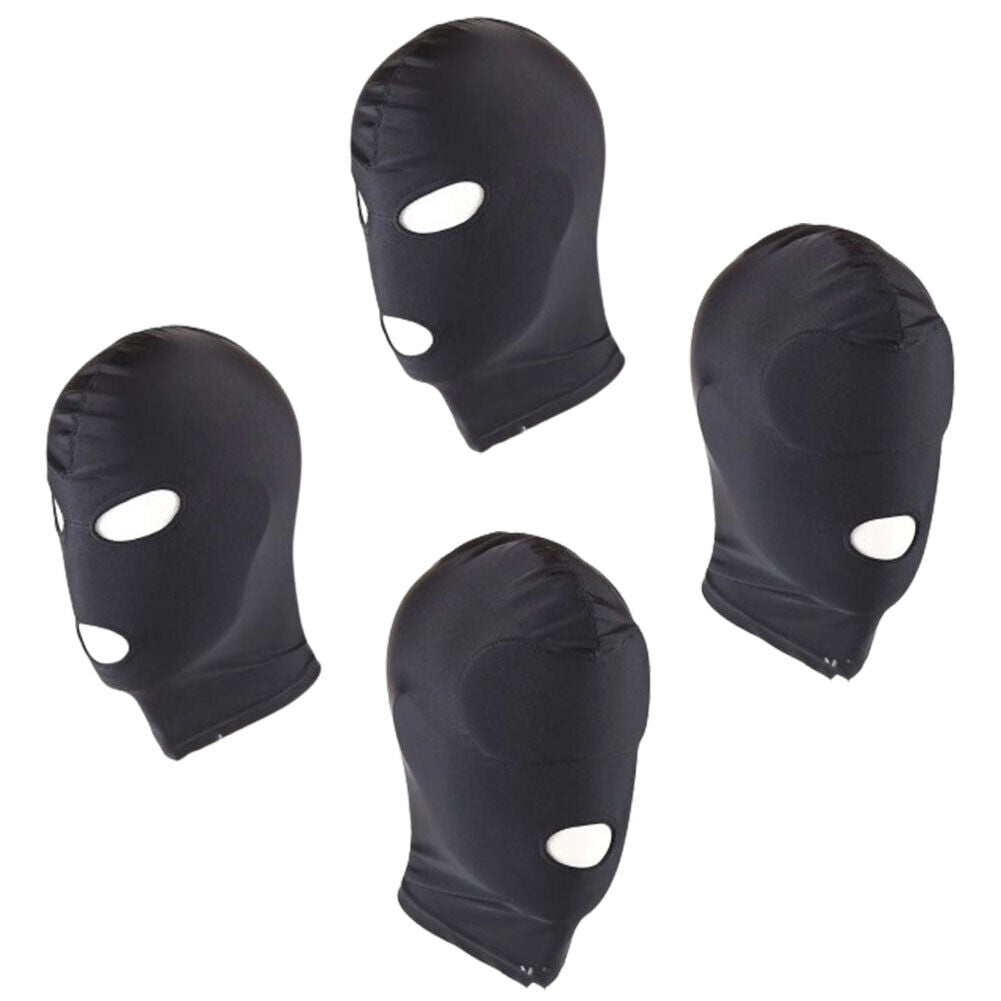 US 2-4 Pack Black Full Hood Face Head Cover Role Play Unisex Mask Slave Costume