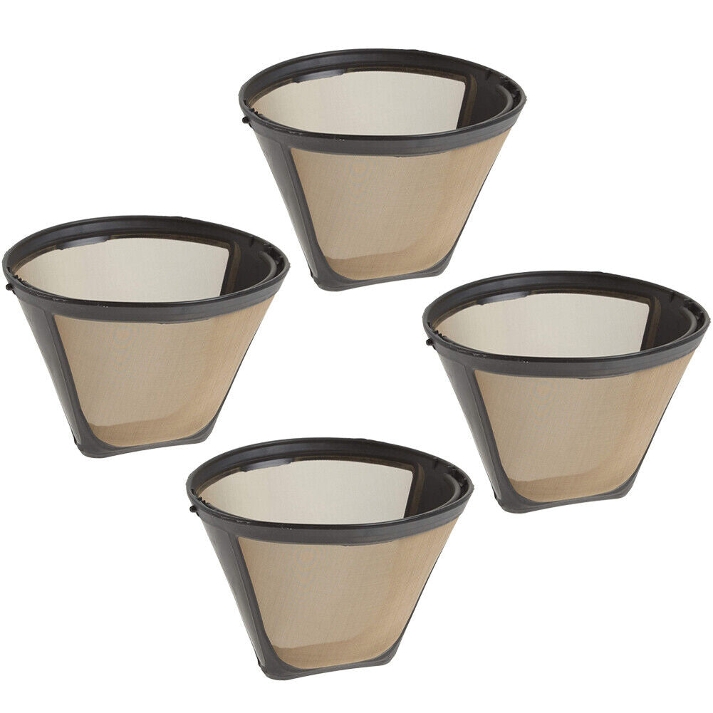 US 2-4 Pack Reusable #4 Cone Style Coffee Filter for Cuisinart, Black & Decker