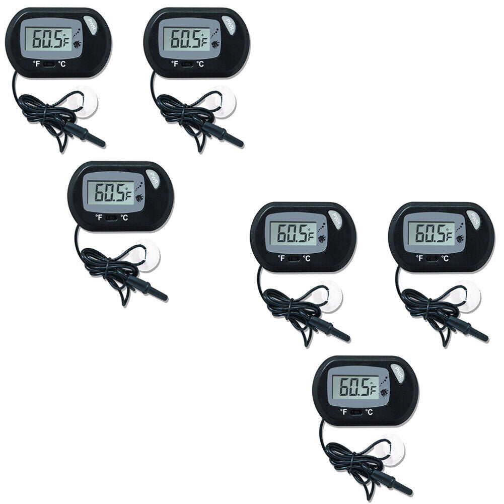 US 3-6 Pc LCD Aquarium Thermometer Digital Fish Tank Temperature Suction Cup