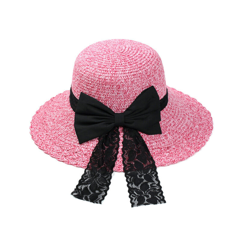 Magik Straw Hat Vintage Ladies Derby Summer Beach Large Brim Sun Caps UPF 50+