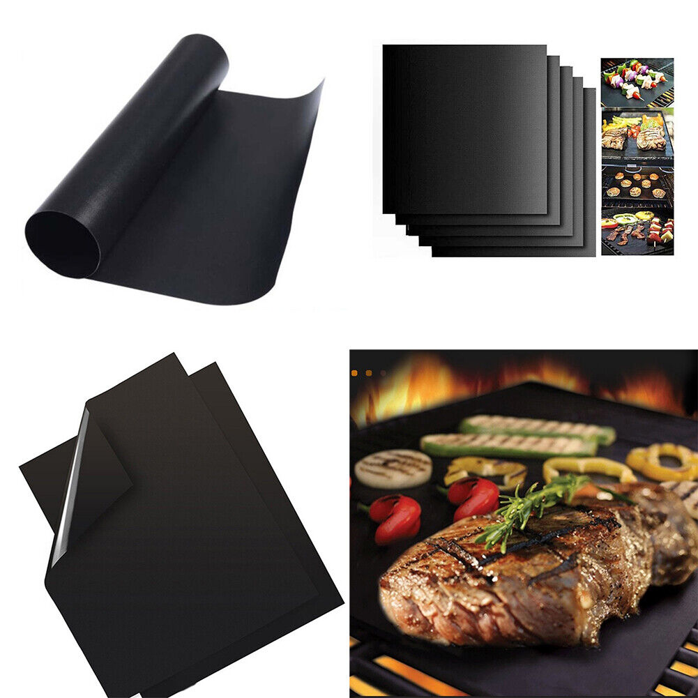 US 2-4 Pack Non Stick Oven Liner Reusable Baking Spill Mats Barbecue Grill Mat