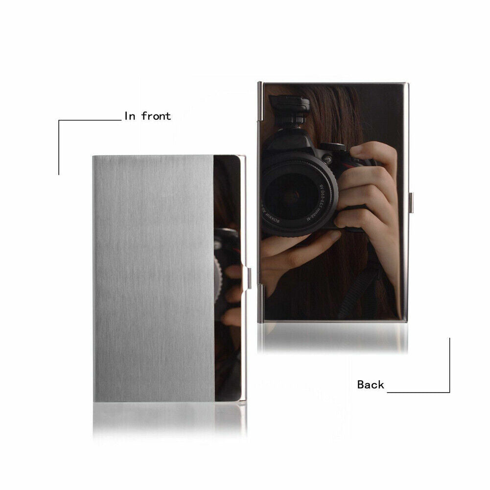 US 2-4 Pcs Stainless Steel Pocket Business Card Holder Case ID Credit Wallet Box