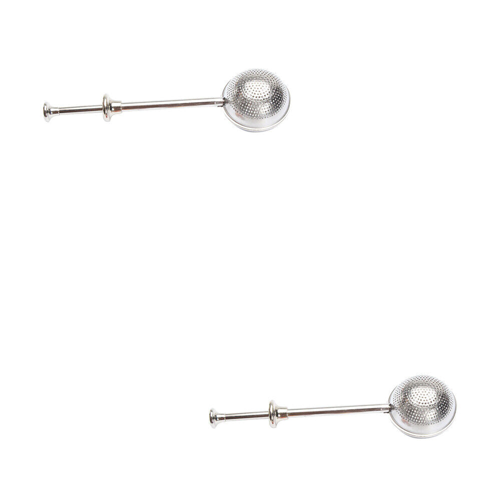 US 1-2 Pack Long Handle Tea Strainer Ball Reusable Stainless Steel Infuser