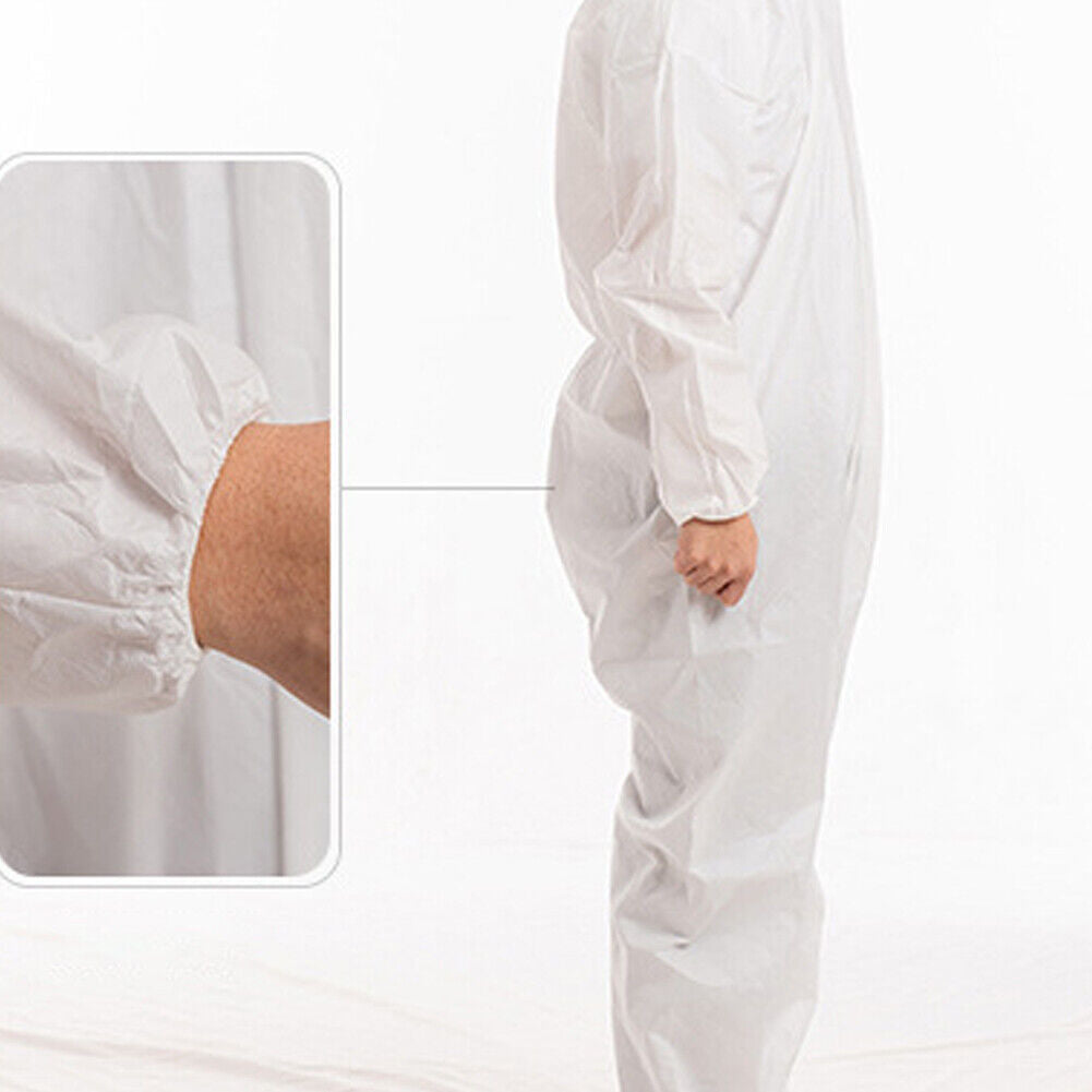 US 2-4 Pack Disposable Coverall PPE Suit Biohazard Chemical Protection Isolation