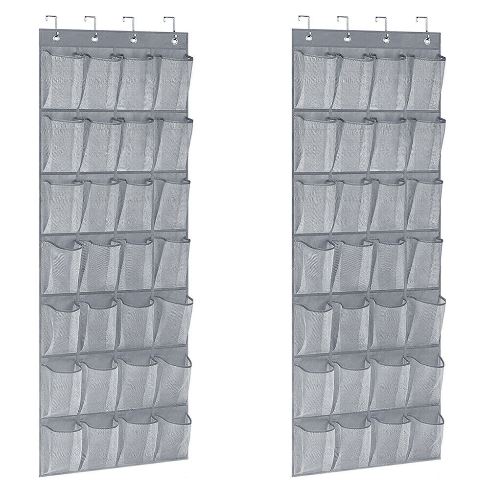 US 28 Pockets Over The Door Shoe Organizers Hanging Flip Flops Bedroom Fashion