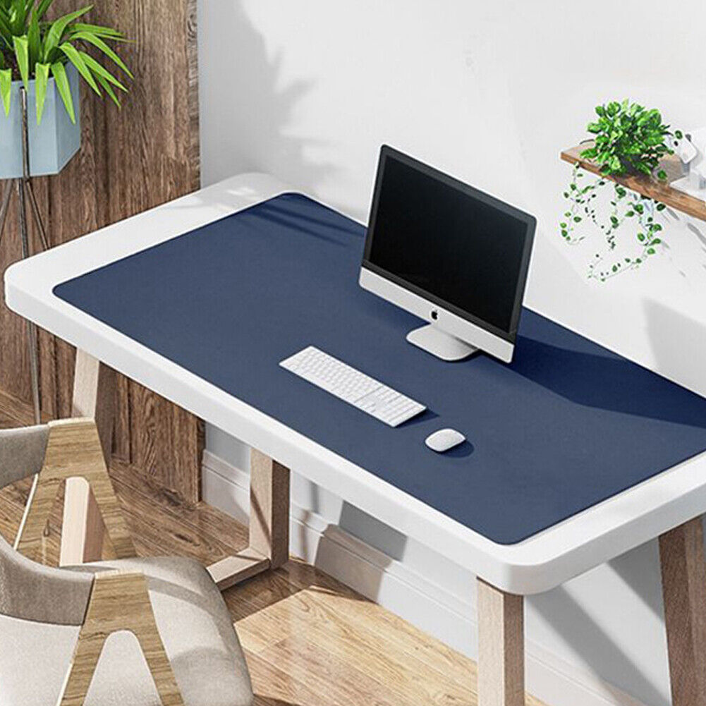 US PU Leather Dual Sided Desk Pad Non-Slip Mouse Pad Office Home Mat 23.6x11.8''