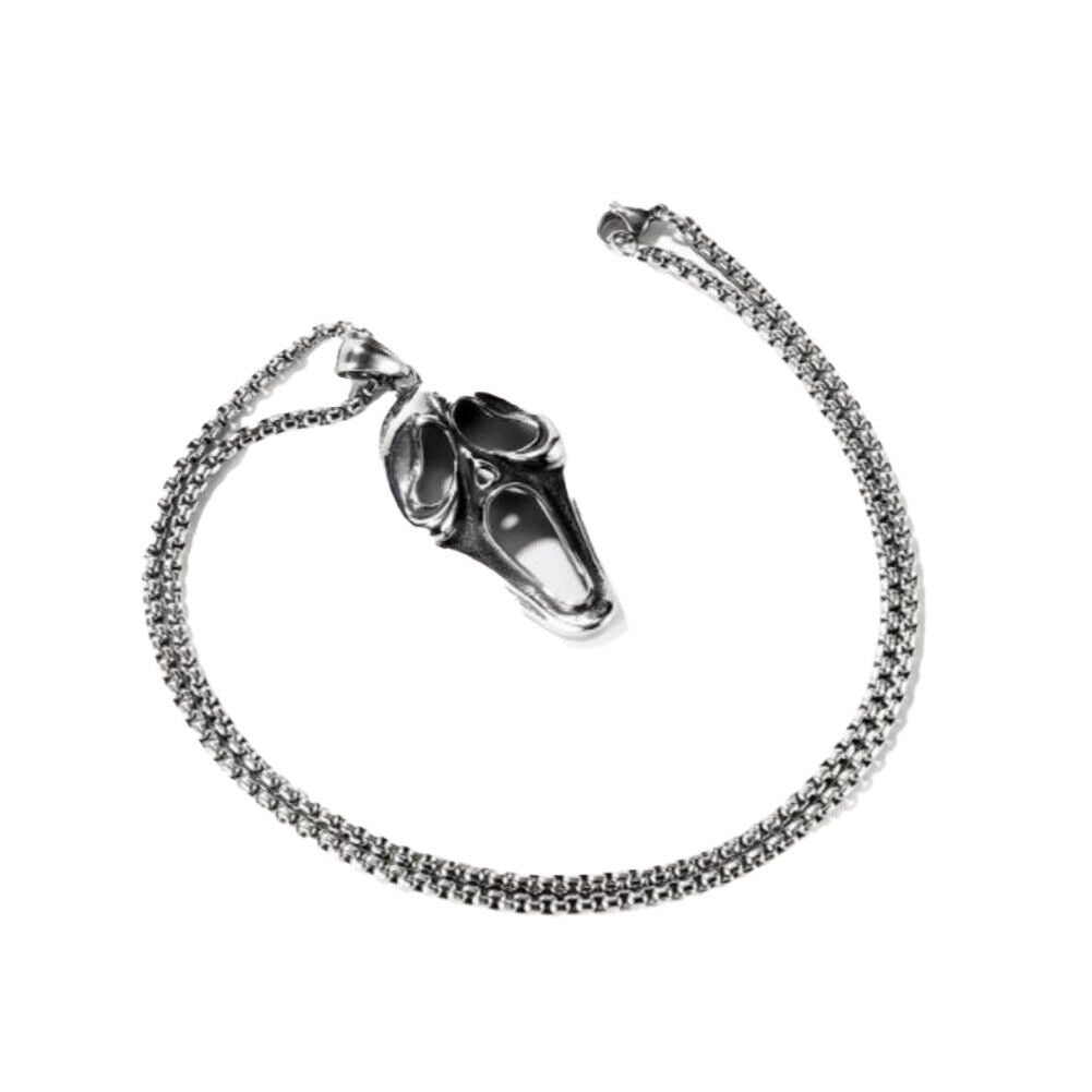 US 1-2 Pack Halloween Ghost Face Mask Horror Pendant Necklace Stainless Steel