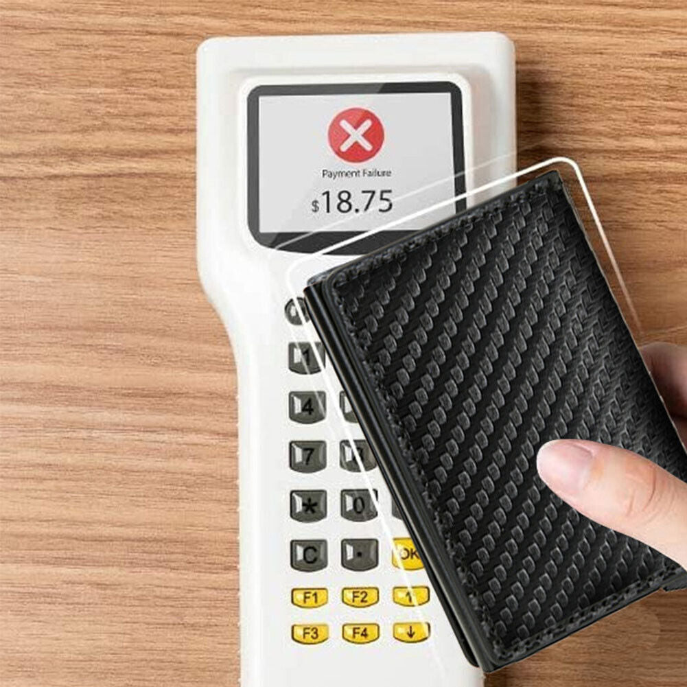 US 1-2 Pcs RFID Blocking Tactical Carbon Fiber Wallet ID Credit Card Holder Men