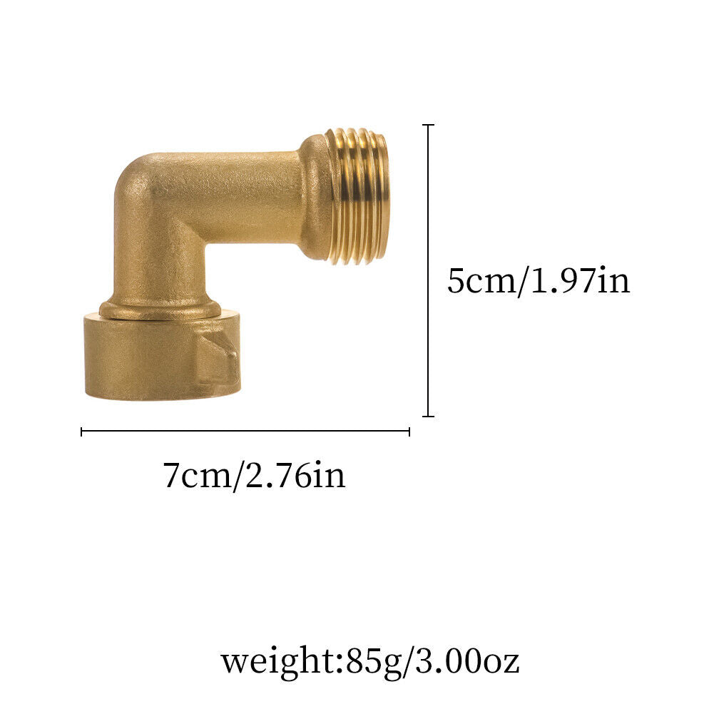 US 2Pc 90 Degree Garden Hose Elbow adapter- Solid Brass Fittings RV