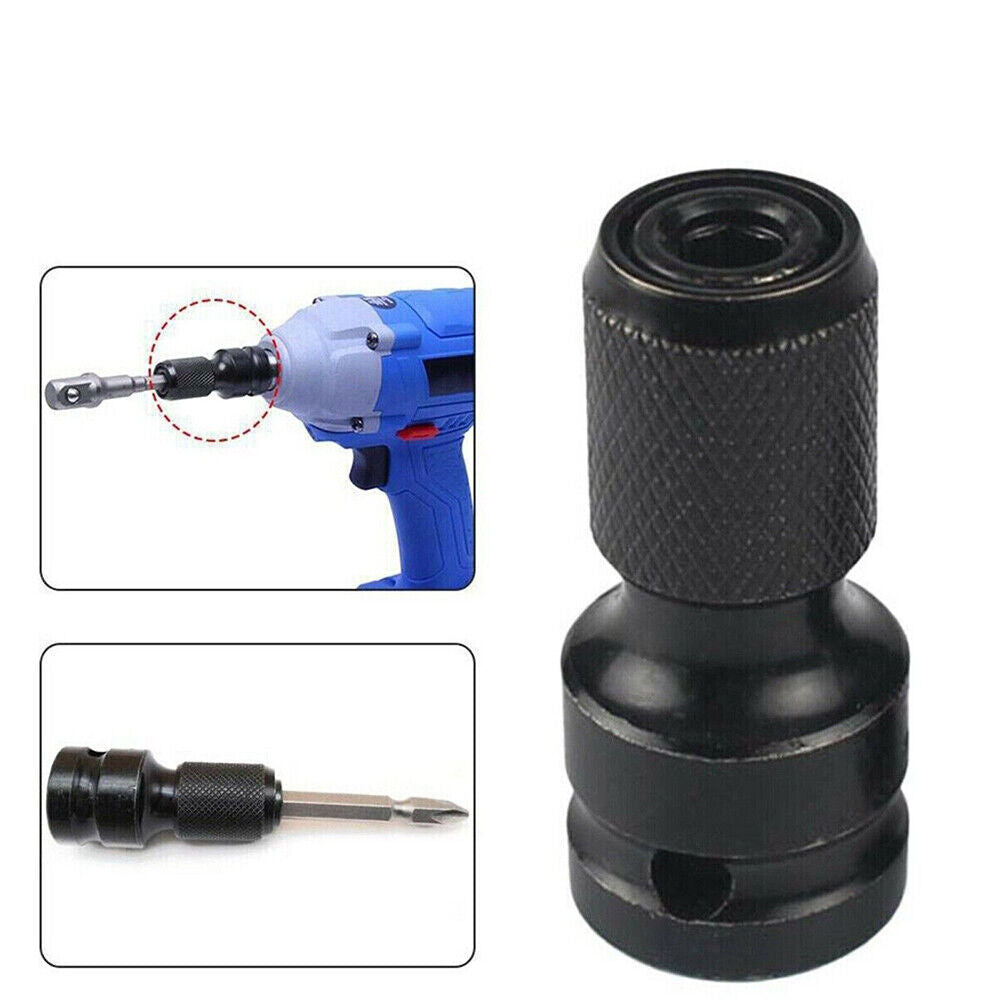 US 2-4 Pcs  1/2" Drive To 1/4" Socket Adapter Hex Drill Chuck Change