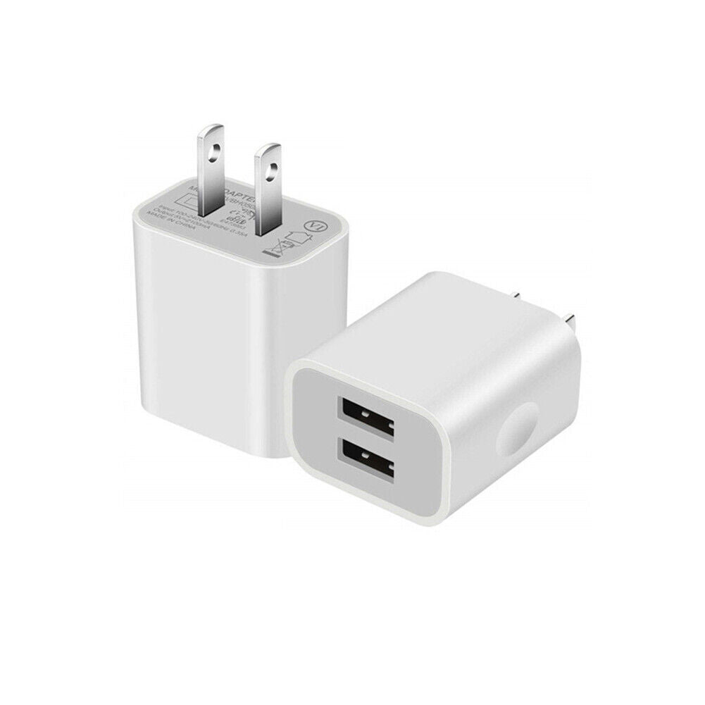 US 3-6 Pcs USB Charger Adapter Dual Port Power Adapter High-Speed Data Sync Wall