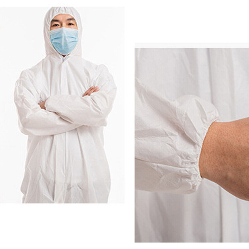 US 2-4 Pack Disposable Coverall PPE Suit Biohazard Chemical Protection Isolation