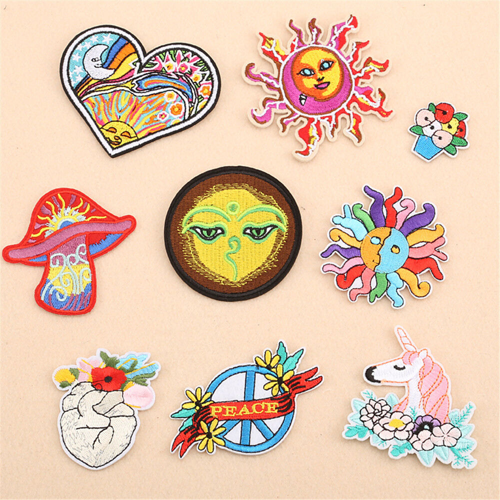 Embroidered Sew Iron On Patches Badge Fabric Bag Clothes Applique Craft