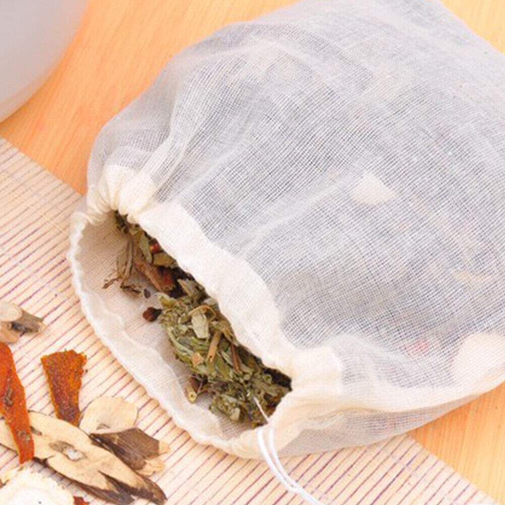 US 6-12Pc Organic Cotton Nut Milk Bag Reusable Food Strainer Brew Coffee Cloth