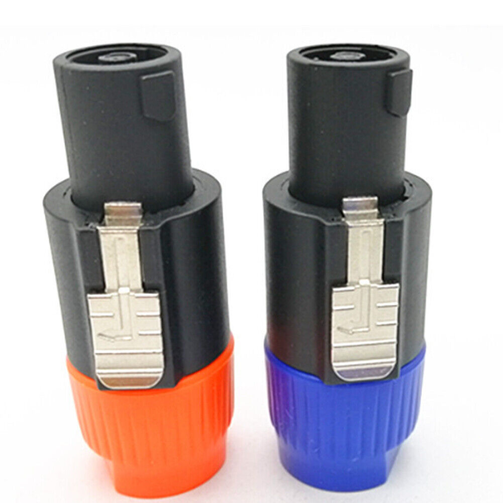 US1-2Pc Cable Adapter Connector Speakon Male Plug 4Pole Audio Speaker(-1+1，-2+2)