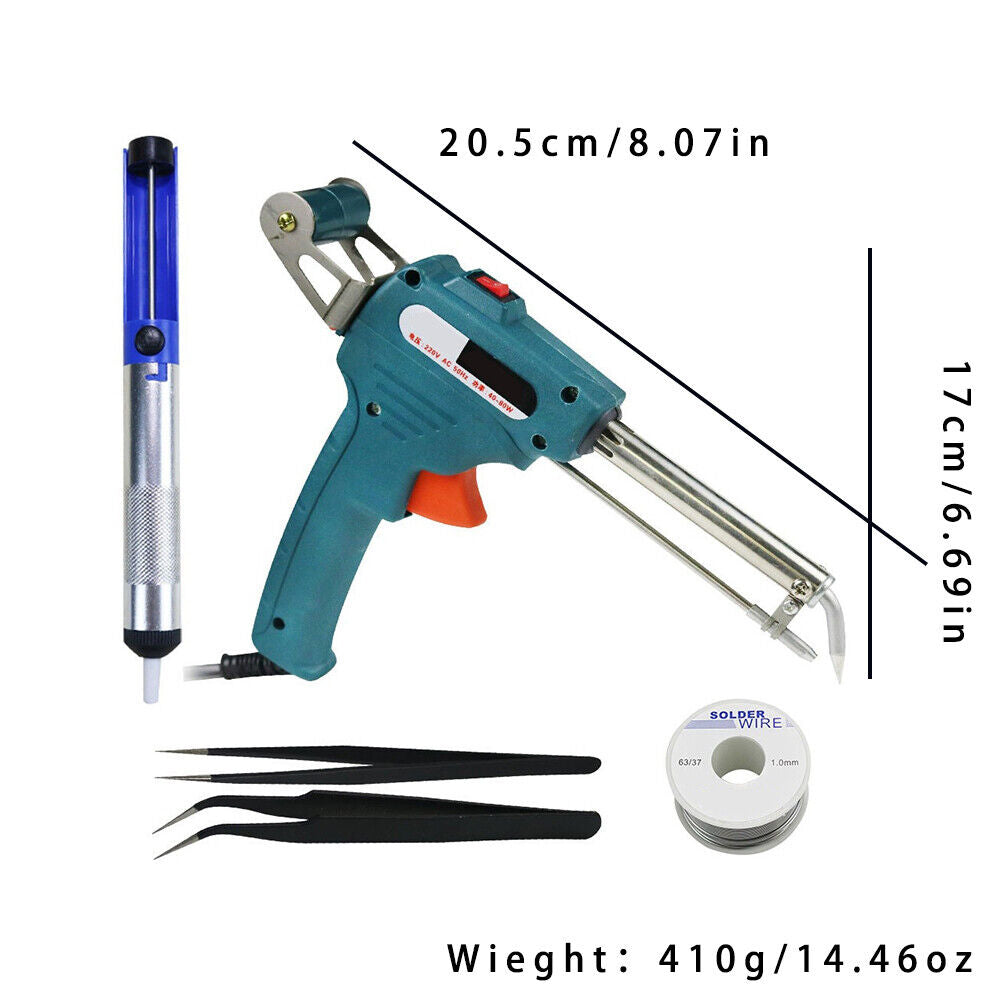 US Soldering Gun Kit 60W Auto Solder Feed Hand-Held Soldering Iron Welding Gun