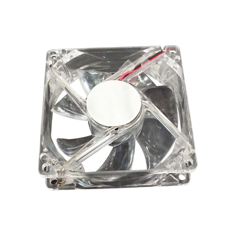 US 2-4 80mm Computer PC Clear Case Cooling Fan With LED - Blue