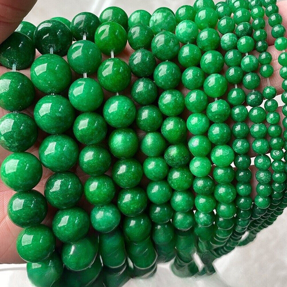 US 6/8/10/12mm Green Malachite Beads Round Loose Spacer Stone Jewelry Making DIY