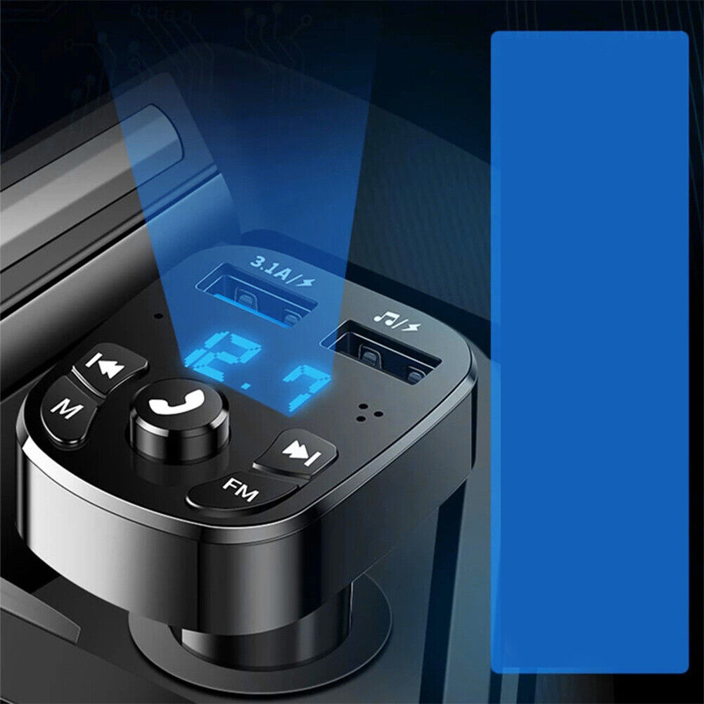 US 1-2 Pc Bluetooth 5.0 FM Transmitter Car Adapter 2-USB PD Charger Wireless AUX