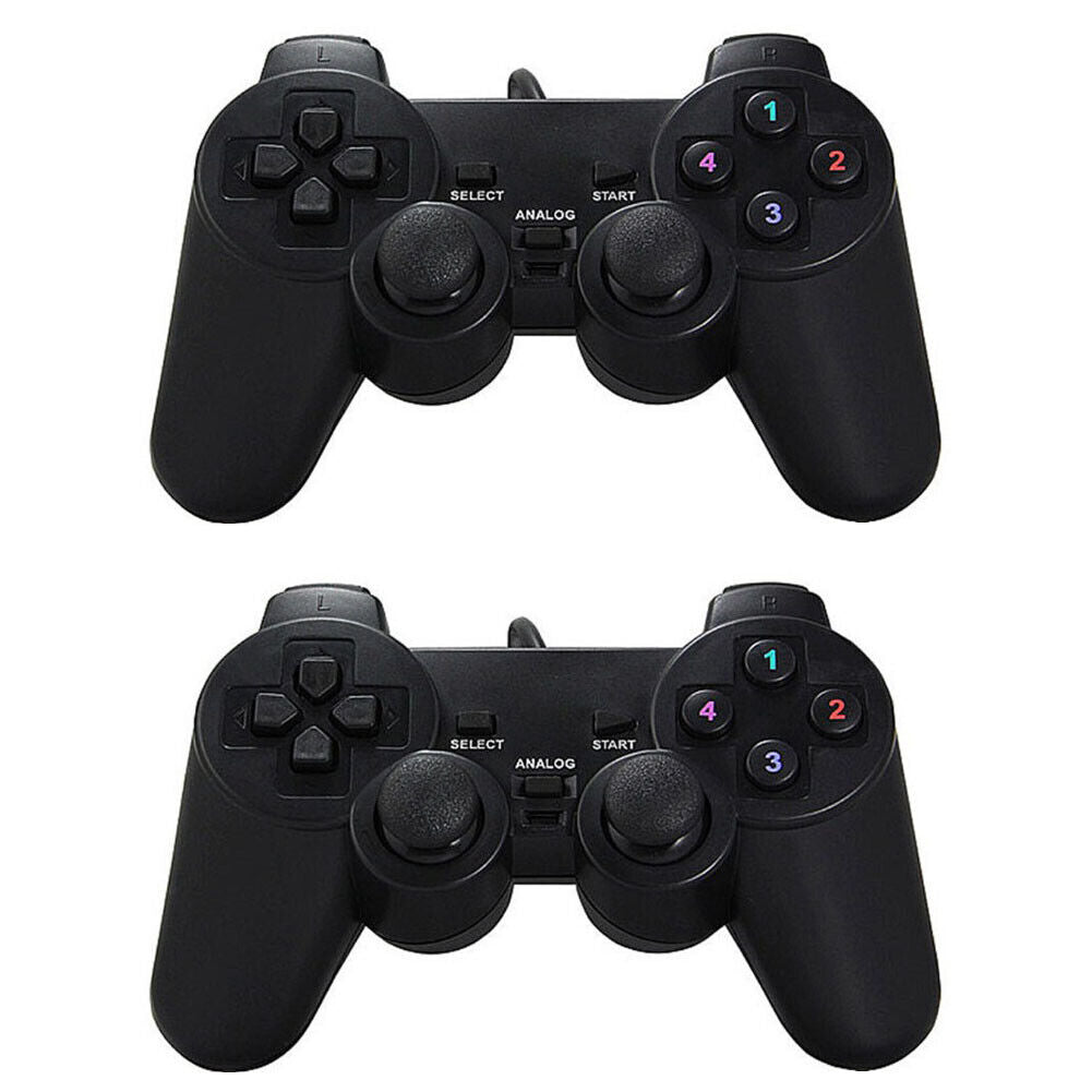 US 1-2 Pack USB 10 KEYS SHOCK2 CONTROLLER PC GAME PAD Fine