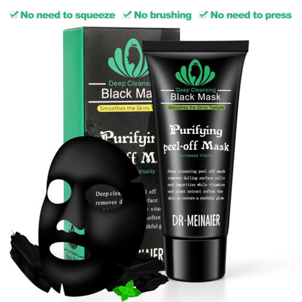 US 1-2 Pc Blackhead Remover Peel Off Charcoal Mask Facial Cleansing Pore Control