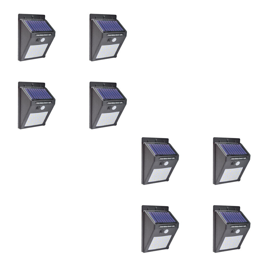 US 4-8 Pack 20 LED Solar Wall Light Motion Sensor Waterproof Outdoor Path Lamp