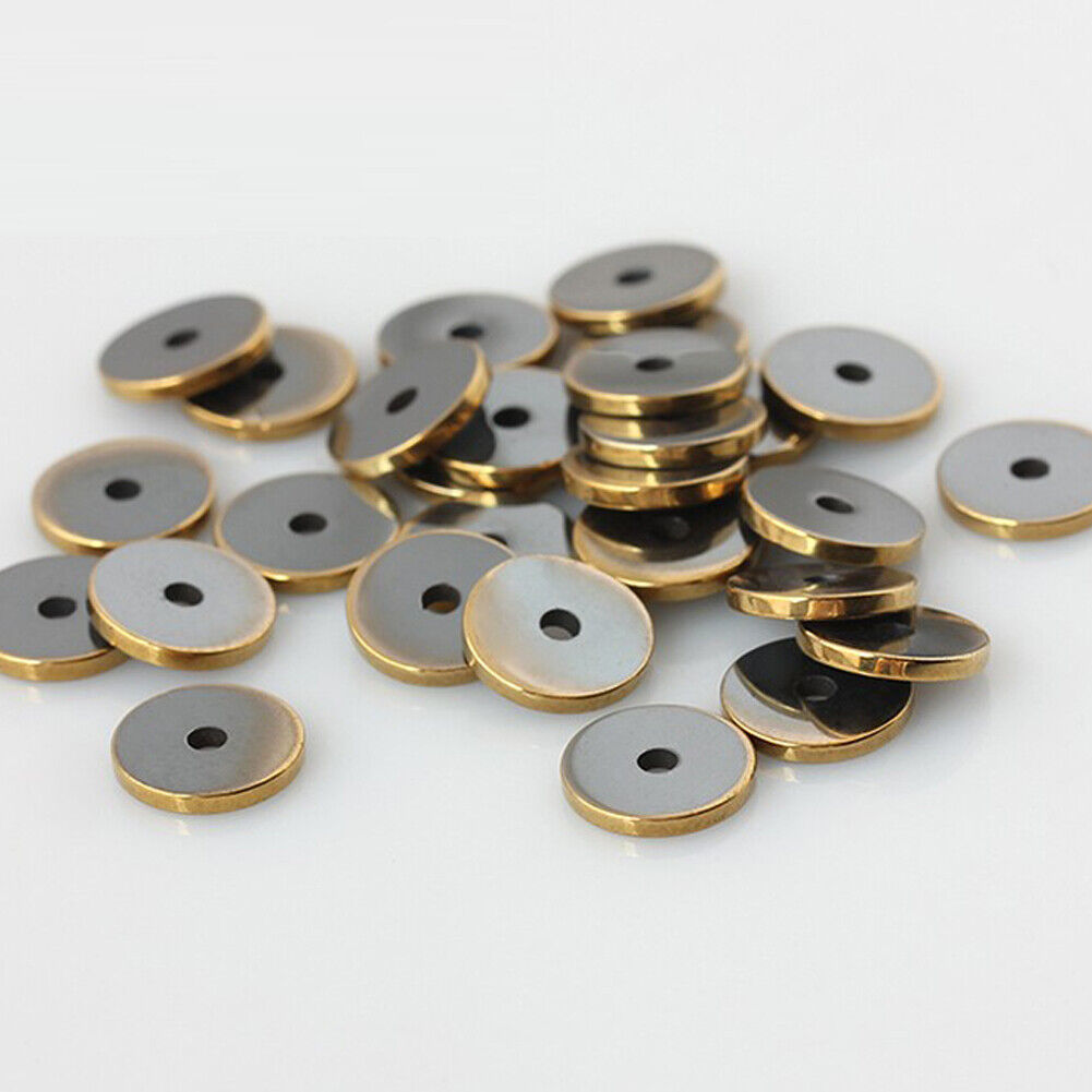 US Hematite Heishi Beads Smooth Natural Metallic Plated Hematite Shape Gunmetal