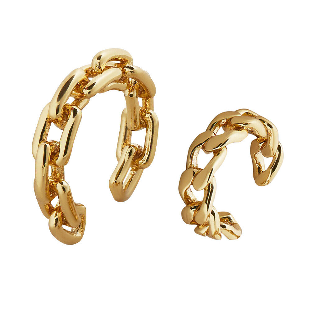 US 10-20 Pack Helix Non Piercing Gold Earrings Cuff Clip on Cartilage Earrings