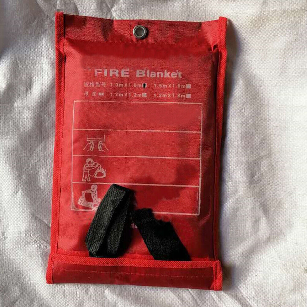 US Fire Blanket Fiberglass Fire Emergency Blanket Survival Safety Cover 1mx1m