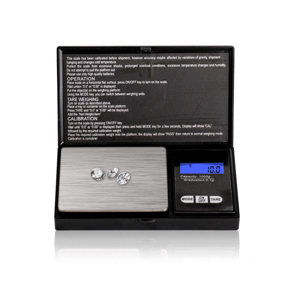 US 1-2 Pcs Digital Weigh Coin Pocket Scale Oz 1000g x 0.1 Grams Scale Precise