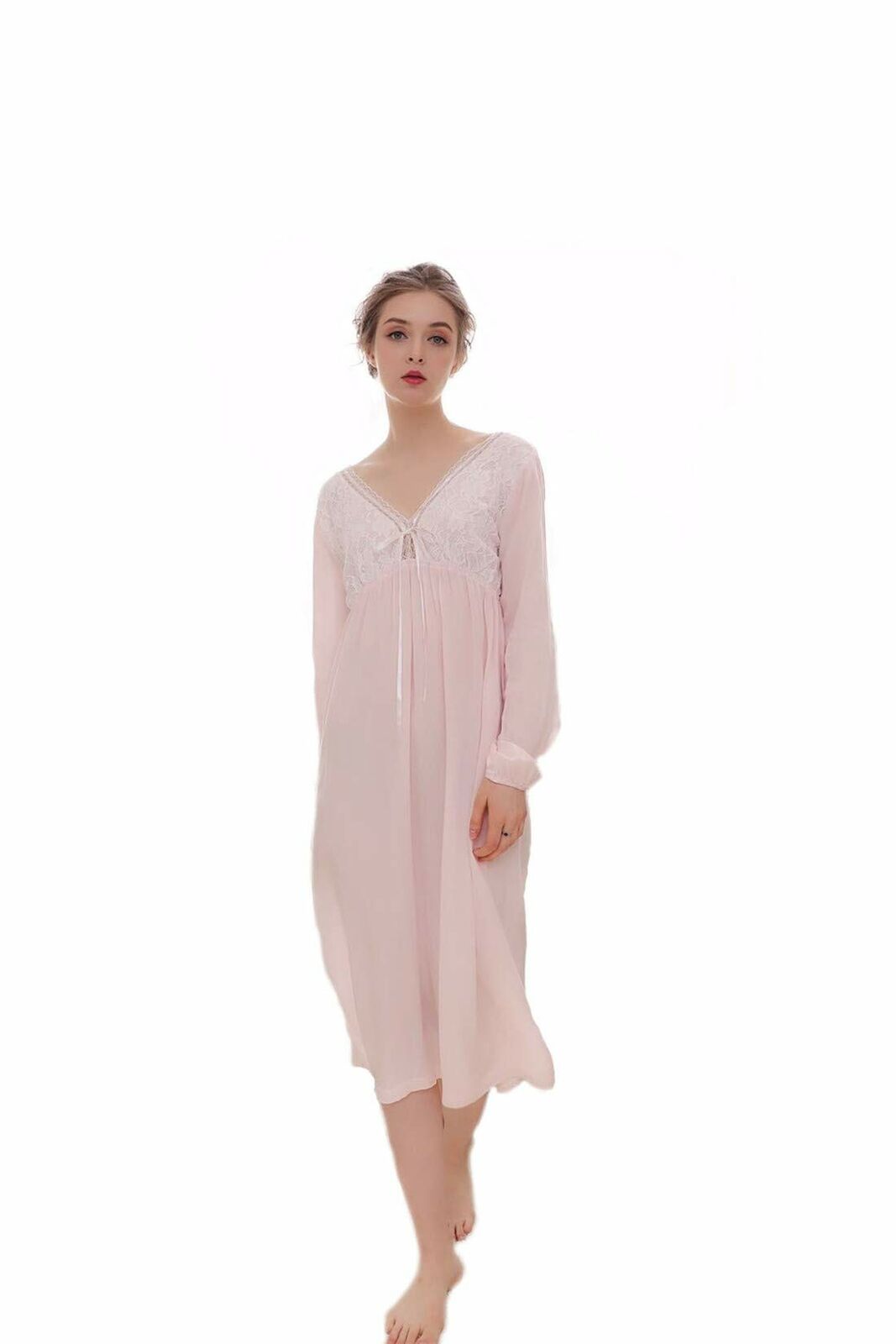 Women's Vintage Victorian Sleepwear Sleeveless/Short/Long Sleeve Sheer Nightgown