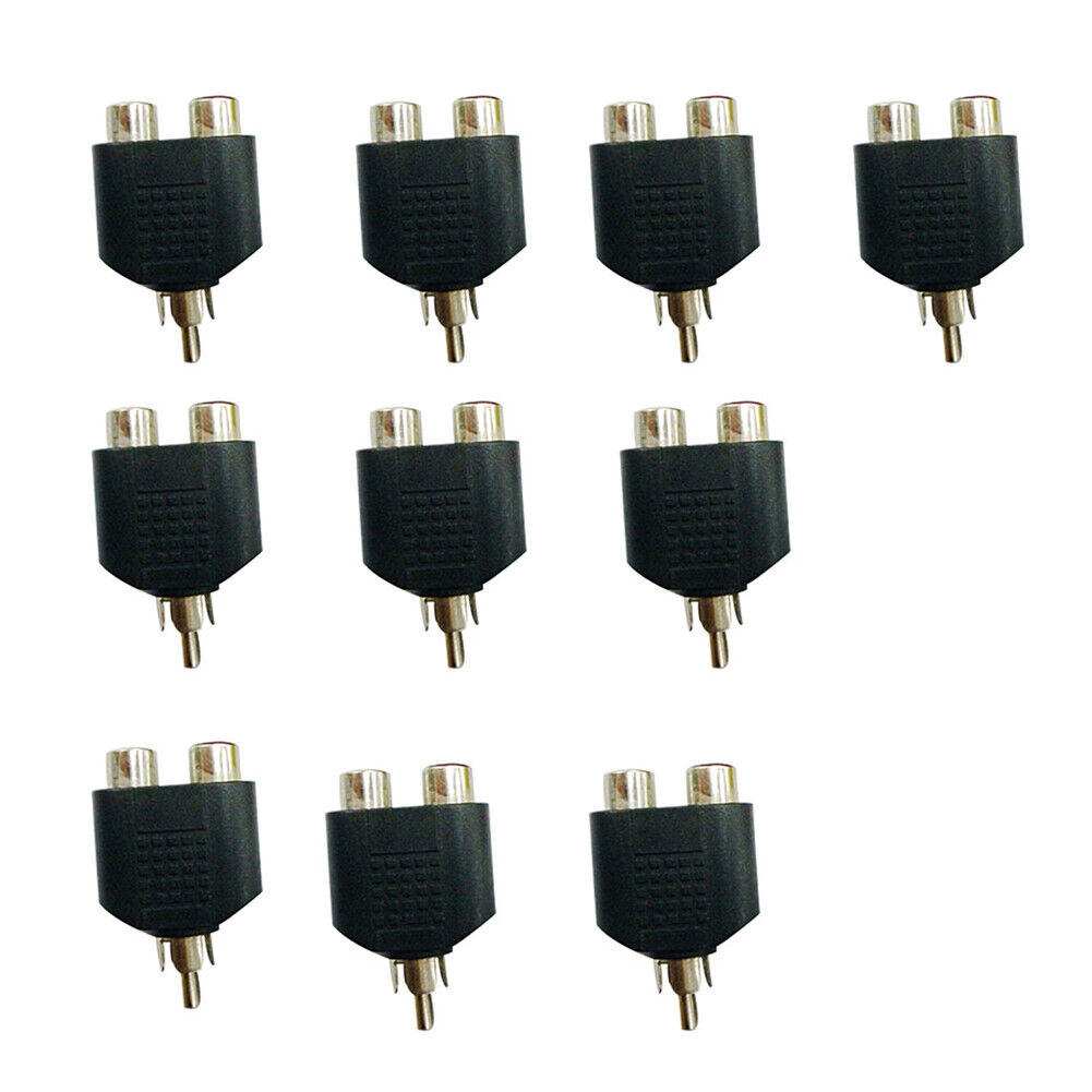 US 10-20Pc RCA Y Splitter Adapter 2 Female 1Male Audio Video AV TV Cable Convert