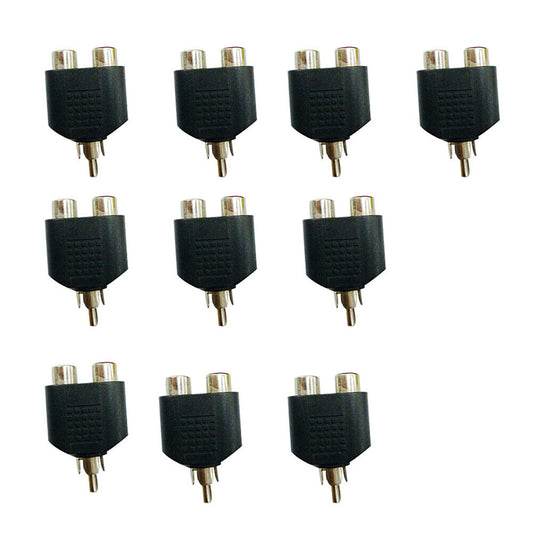 US 10-20Pc RCA Y Splitter Adapter 2 Female 1Male Audio Video AV TV Cable Convert