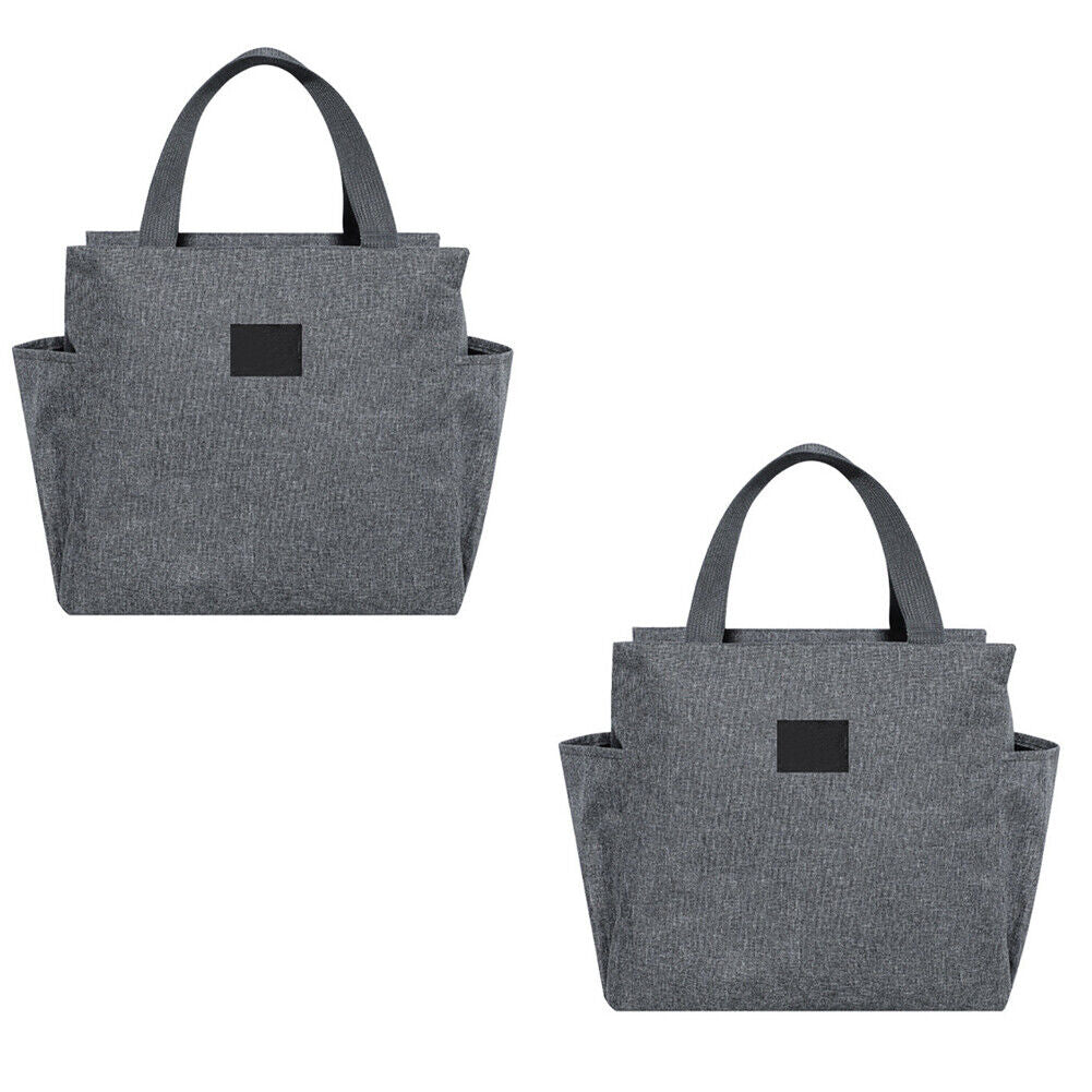US 1-2 Pc Insulated Lunch Bag Thermo Cooler Hot Cold Box Kids Adults Work Office