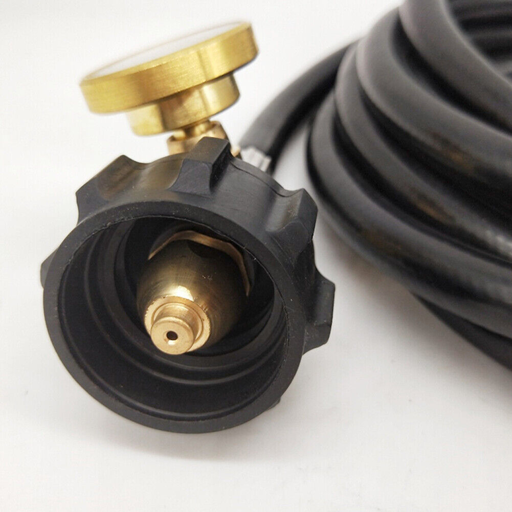 US 12FT Propane Extension Hose w/Gauge for Propane Tank for Most Propane Applian