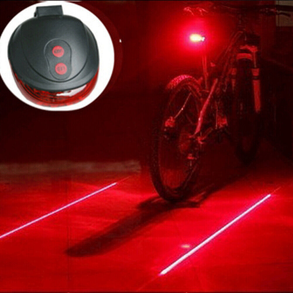 US 2-4 Pack 5 LED 2 Laser Bike Bicycle Light Rear Flashing Safety Warning Lamp