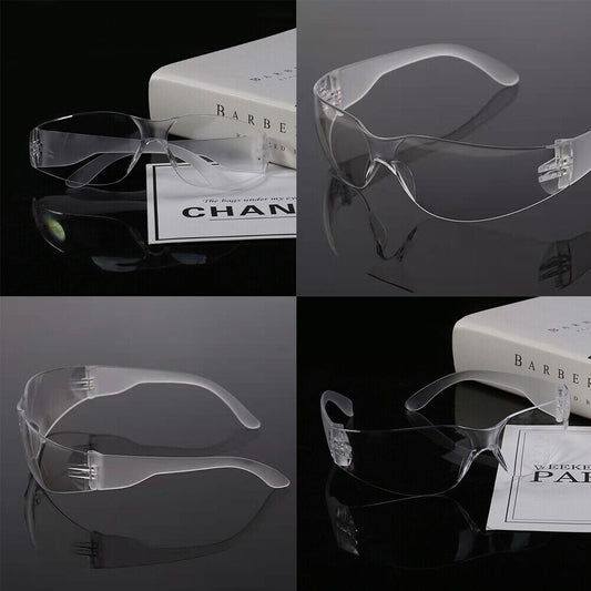 US 12 PAIR Protective Safety Glasses Clear Lens Work UV Lot of 12