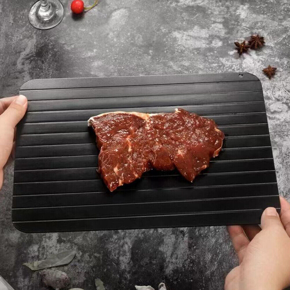 US 1-2 Pc Fast Defrosting Tray Rapid Thawing Board Safe Defrost Meat Frozen Food