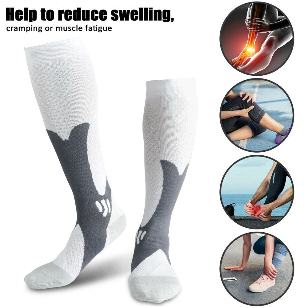 US 3-6 Pairs Medical Sport Compression Socks 20-30 mmhg for Edema Varicose Veins