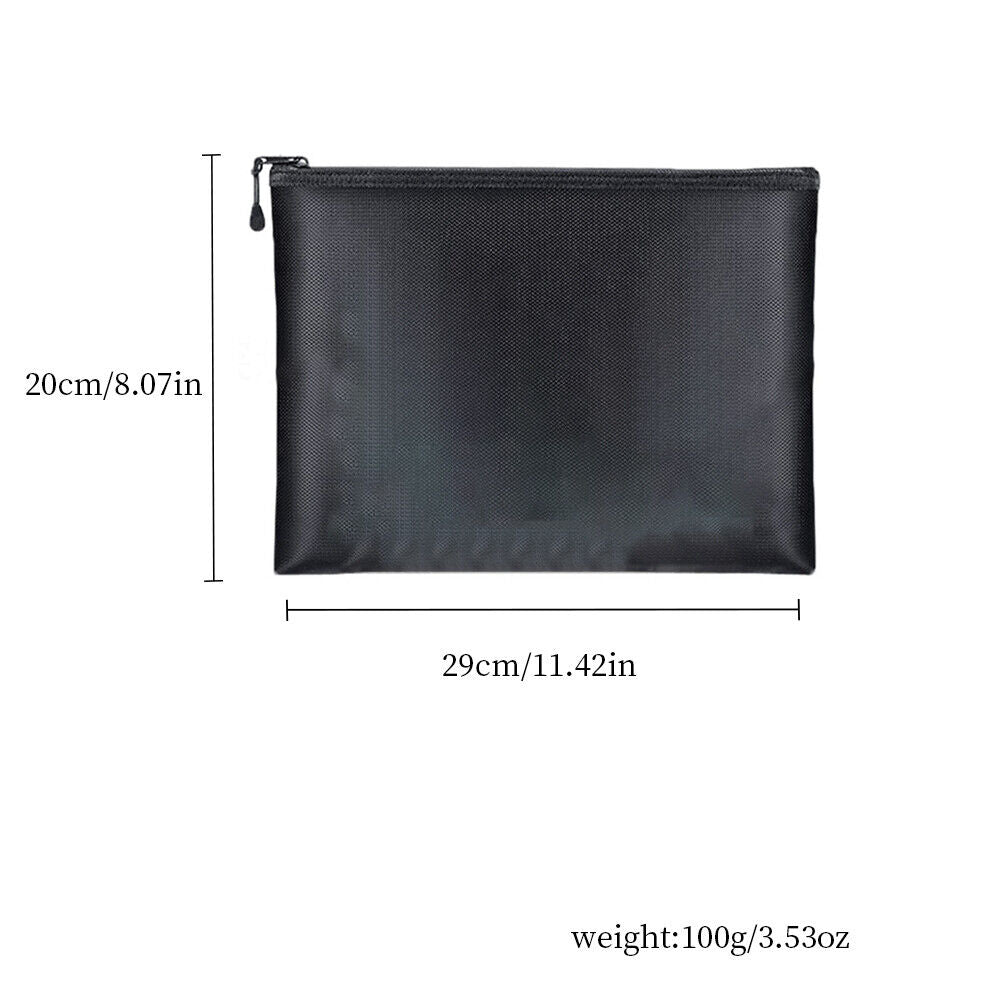 US 2 Pc 2000℉ Fire Proof money Bag Fireproof Document Pouch Waterproof Safe Cash