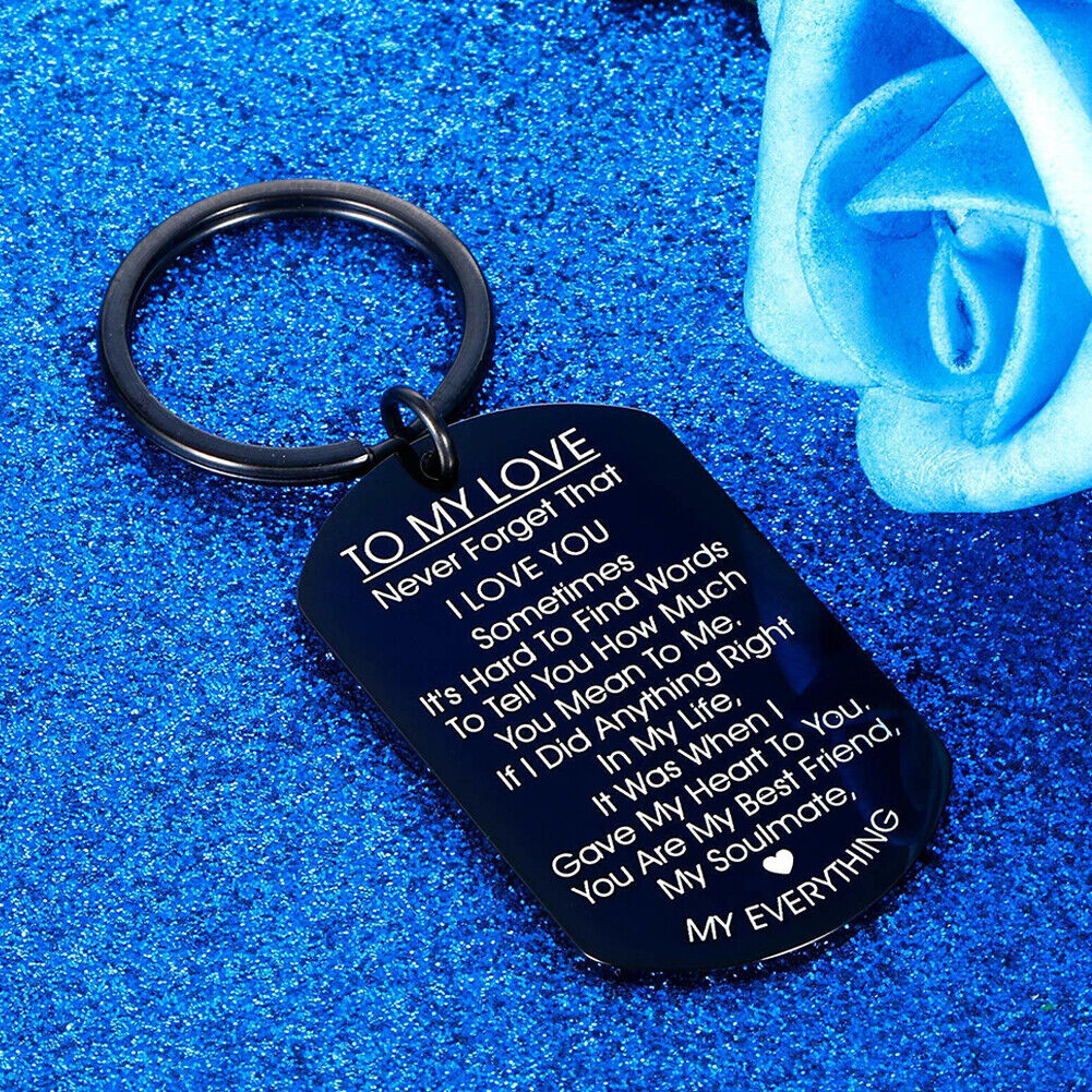 US 1-2 Pack Valentine's Day Gift For Girlfriend Wife Keychain & Necklace To Tag